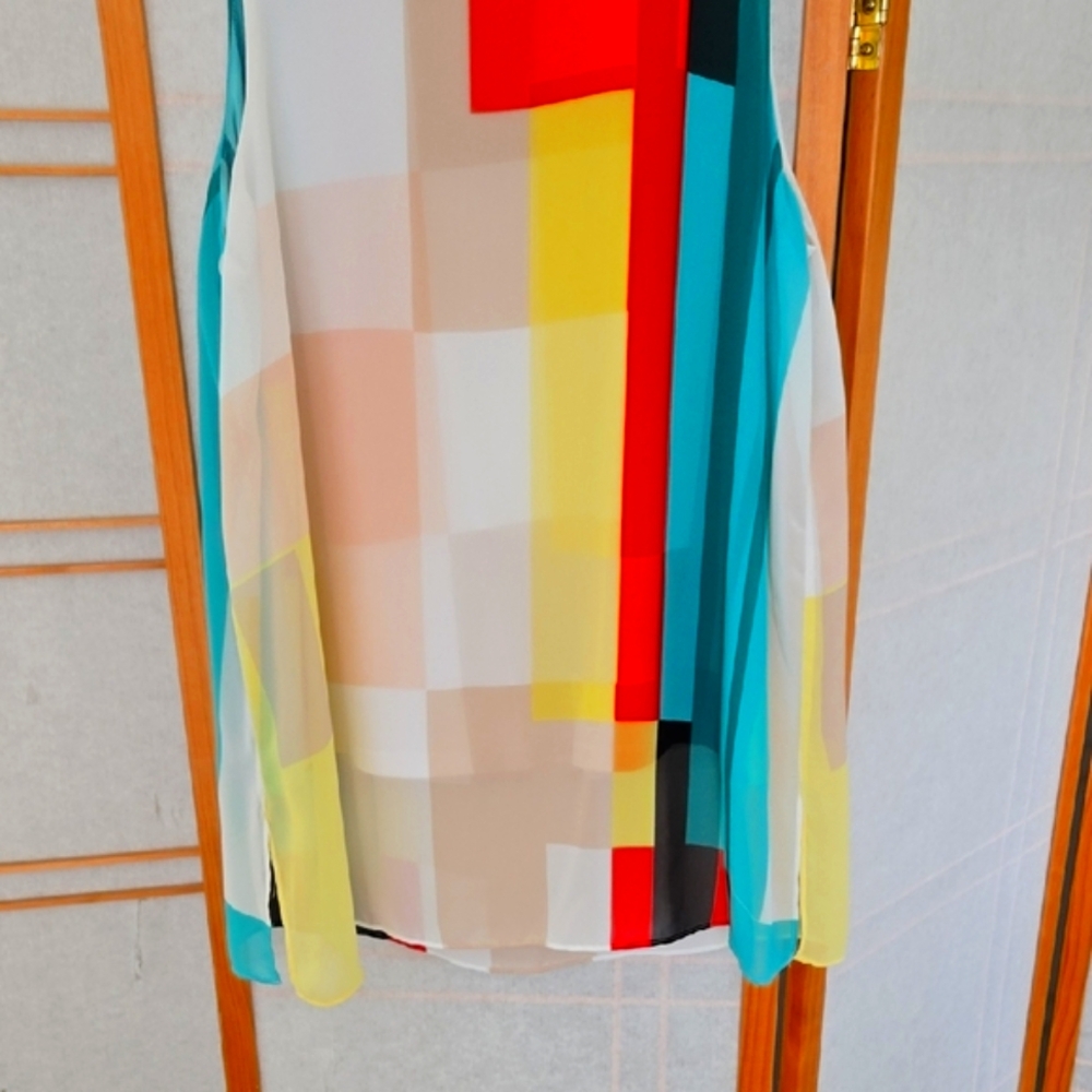 Alfani Multi Colored Geometric Patterned Tunic To… - image 4